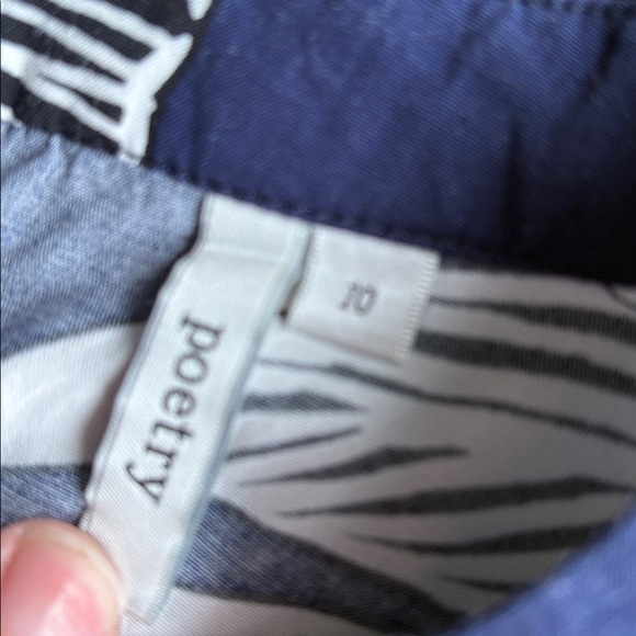 Poetry Navy w Huge White Floral sleeveless Swing Dress made in South Africa EUC - Picture 4 of 6